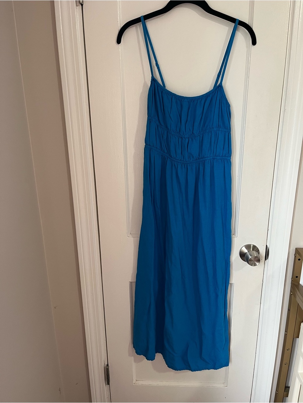 Bershka Bright Blue Spaghetti-Strap Midi Dress